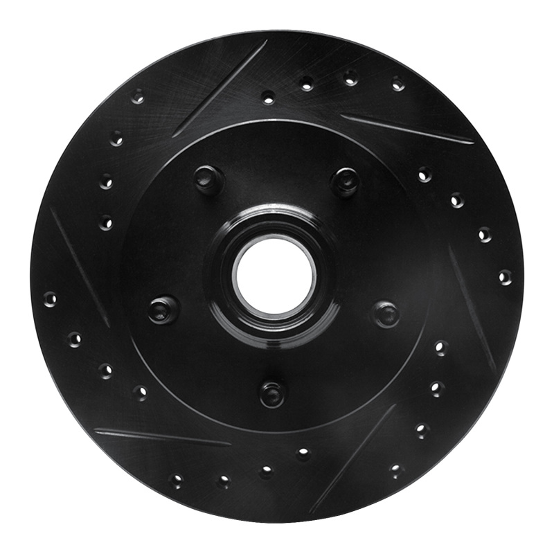 Ford Ranger Brake Rotor (1) - Front Left - R1 Concepts - Drilled & Slotted - Black - `98-`02